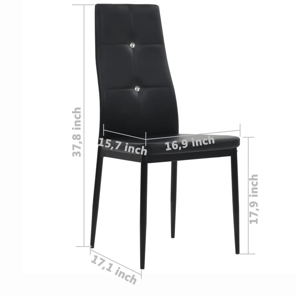 Dining Chairs 4 pcs Black Faux Leather at Set Shop and Smile