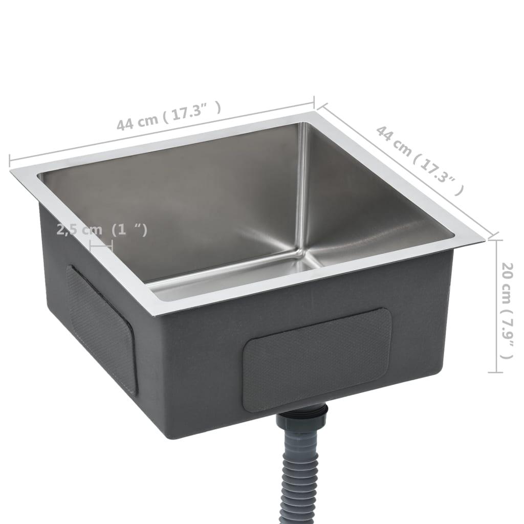 Handmade Kitchen Sink with Strainer Stainless Steel at Set Shop and Smile