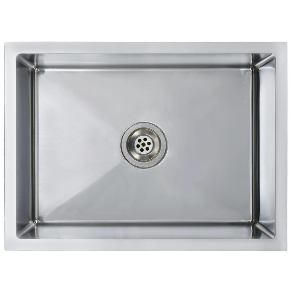 Handmade Kitchen Sink with Strainer Stainless Steel at Set Shop and Smile