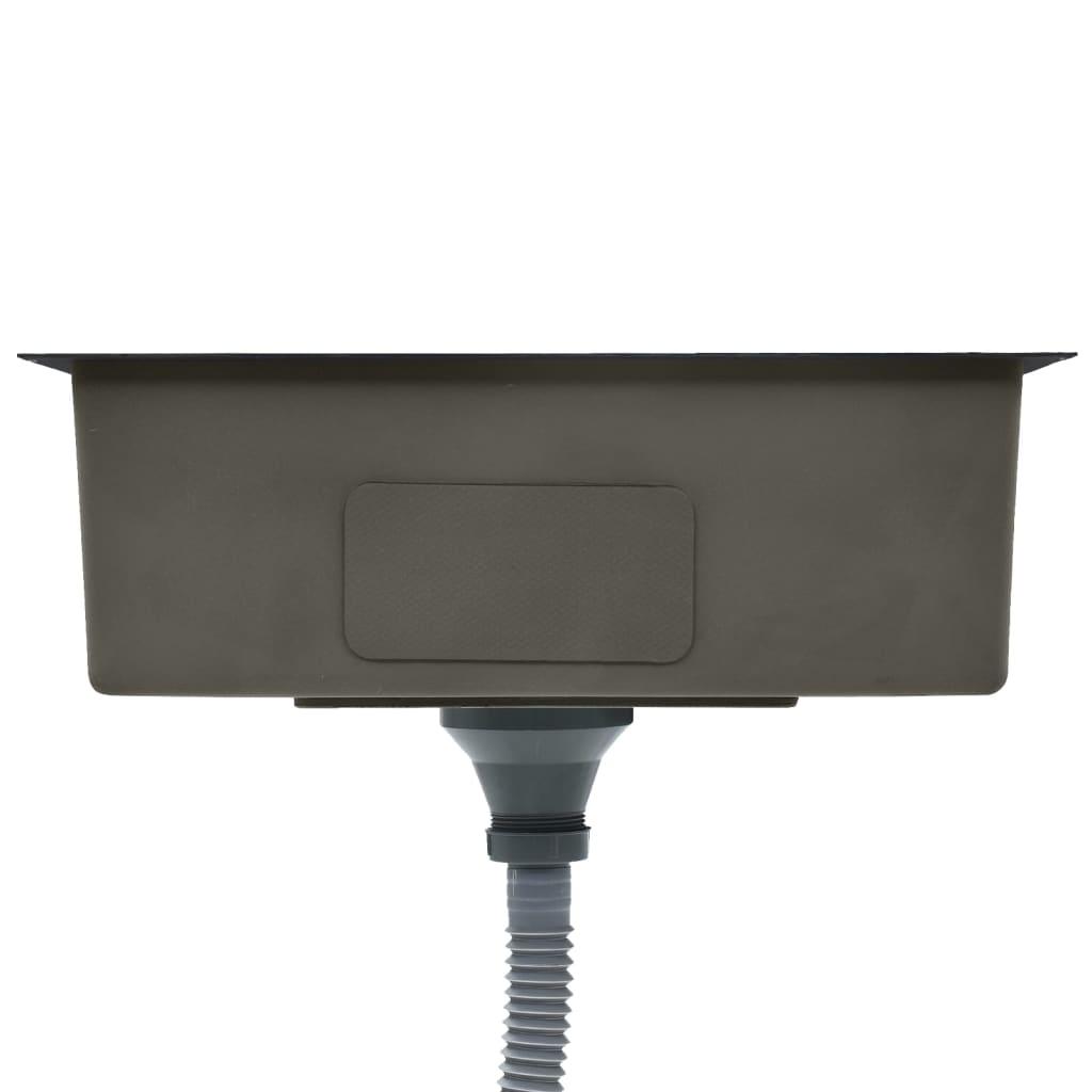 Handmade Kitchen Sink with Strainer Black Stainless Steel at Set Shop and Smile