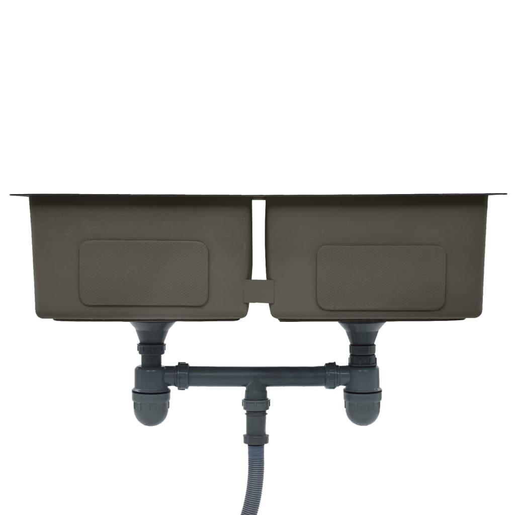 Handmade Kitchen Sink with Strainer Black Stainless Steel at Set Shop and Smile