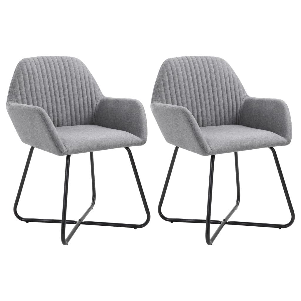 Dining Chairs 2 pcs Light Gray Fabric at Set Shop and Smile