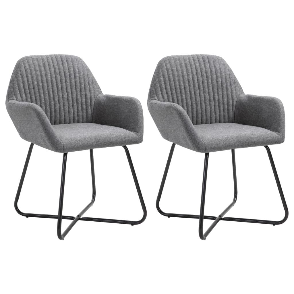 Dining Chairs 2 pcs Dark Gray Fabric at Set Shop and Smile