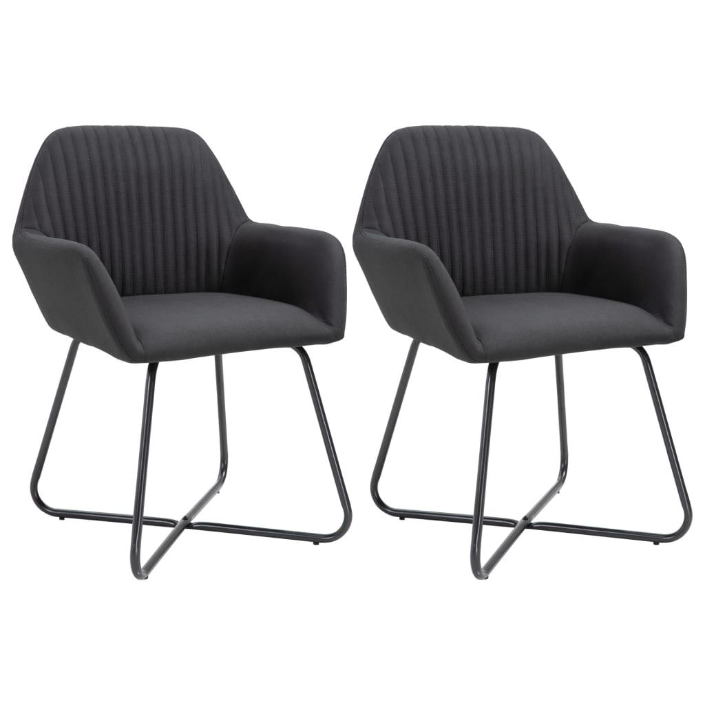 Dining Chairs 2 pcs Black Fabric at Set Shop and Smile