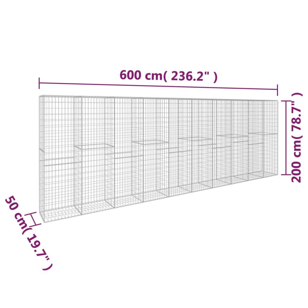 Gabion Wall with Cover Galvanized Steel 236.2"x19.7"x78.7" at Set Shop and Smile