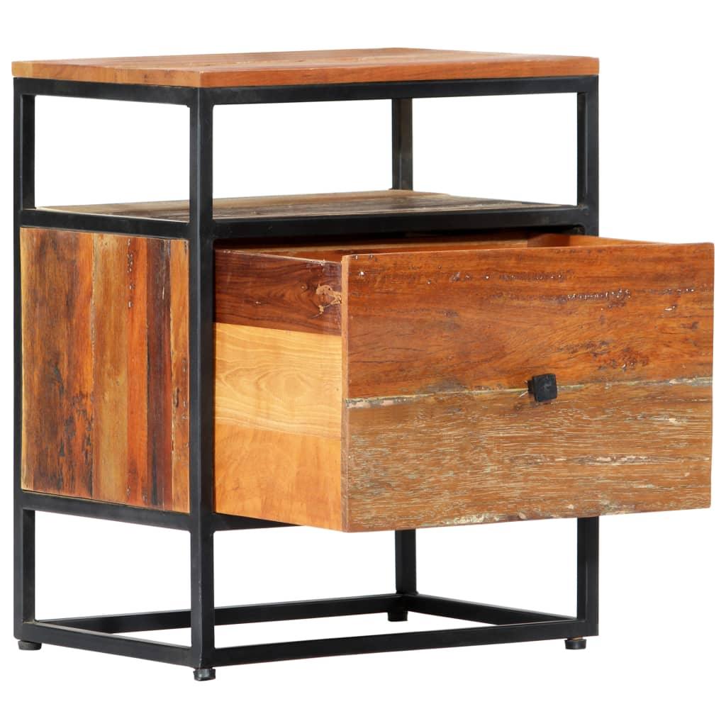 Bedside Cabinet 15.7"x11.8"x19.7" Solid Reclaimed Wood and Steel at Set Shop and Smile