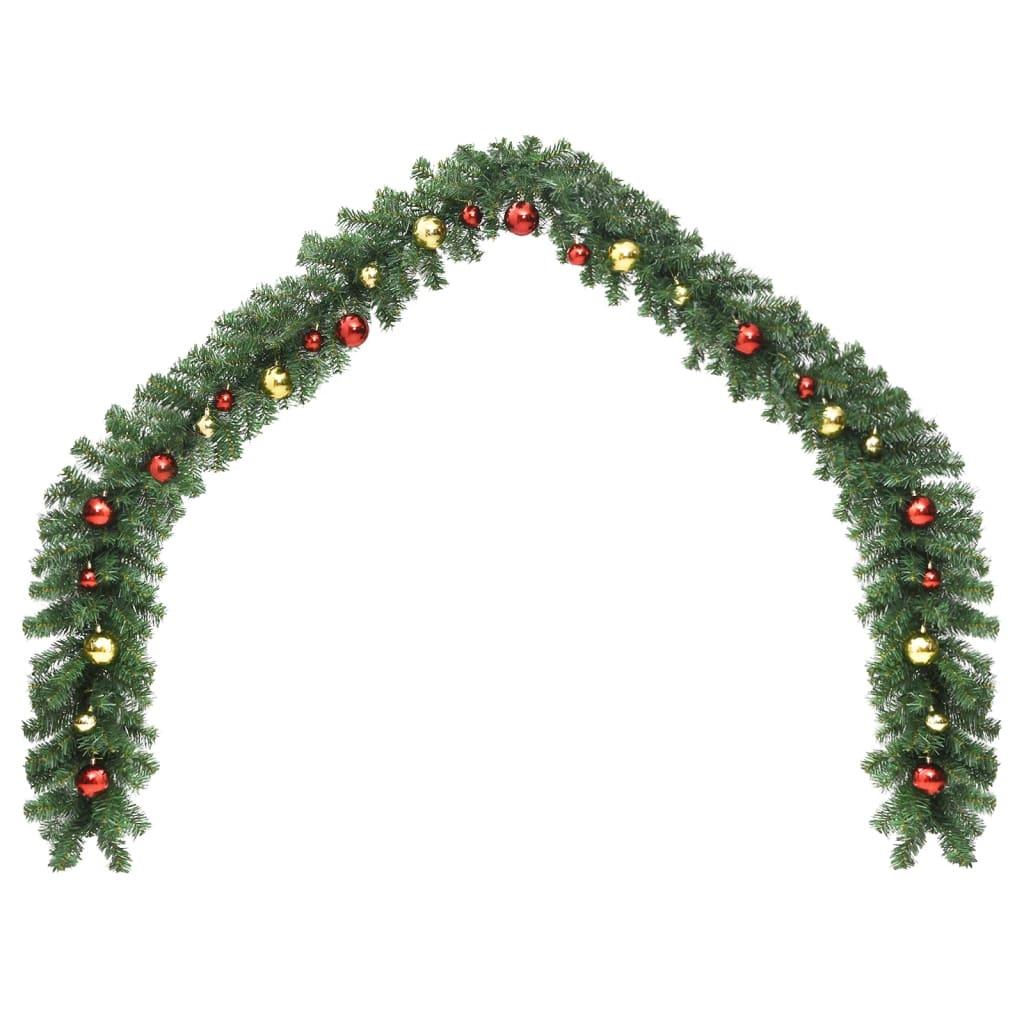 Christmas Garland Decorated with Baubles 16 ft at Set Shop and Smile