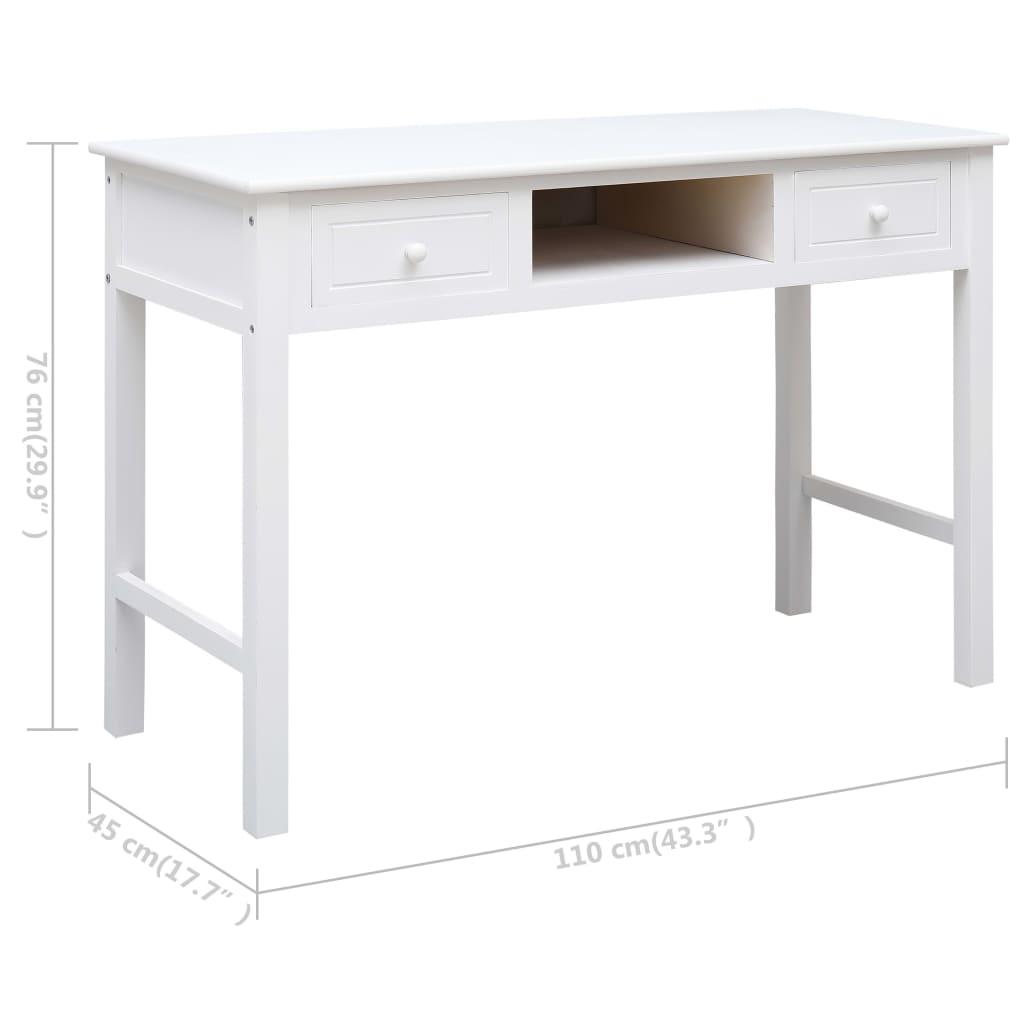 Writing Desk White 43.3"x17.7"x29.9" Wood at Set Shop and Smile