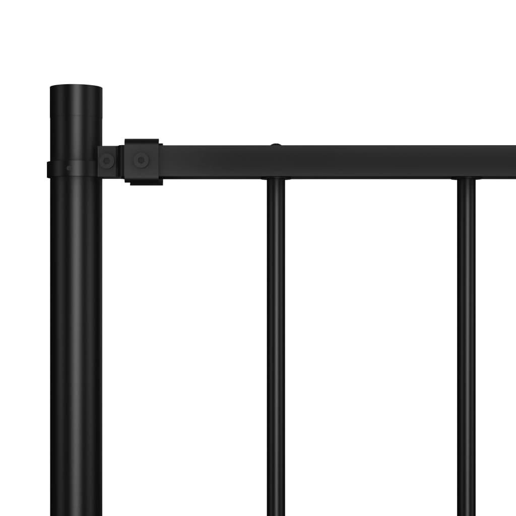 Fence Panel with Posts Powder-coated Steel 5.6'x4.1' Black at Set Shop and Smile