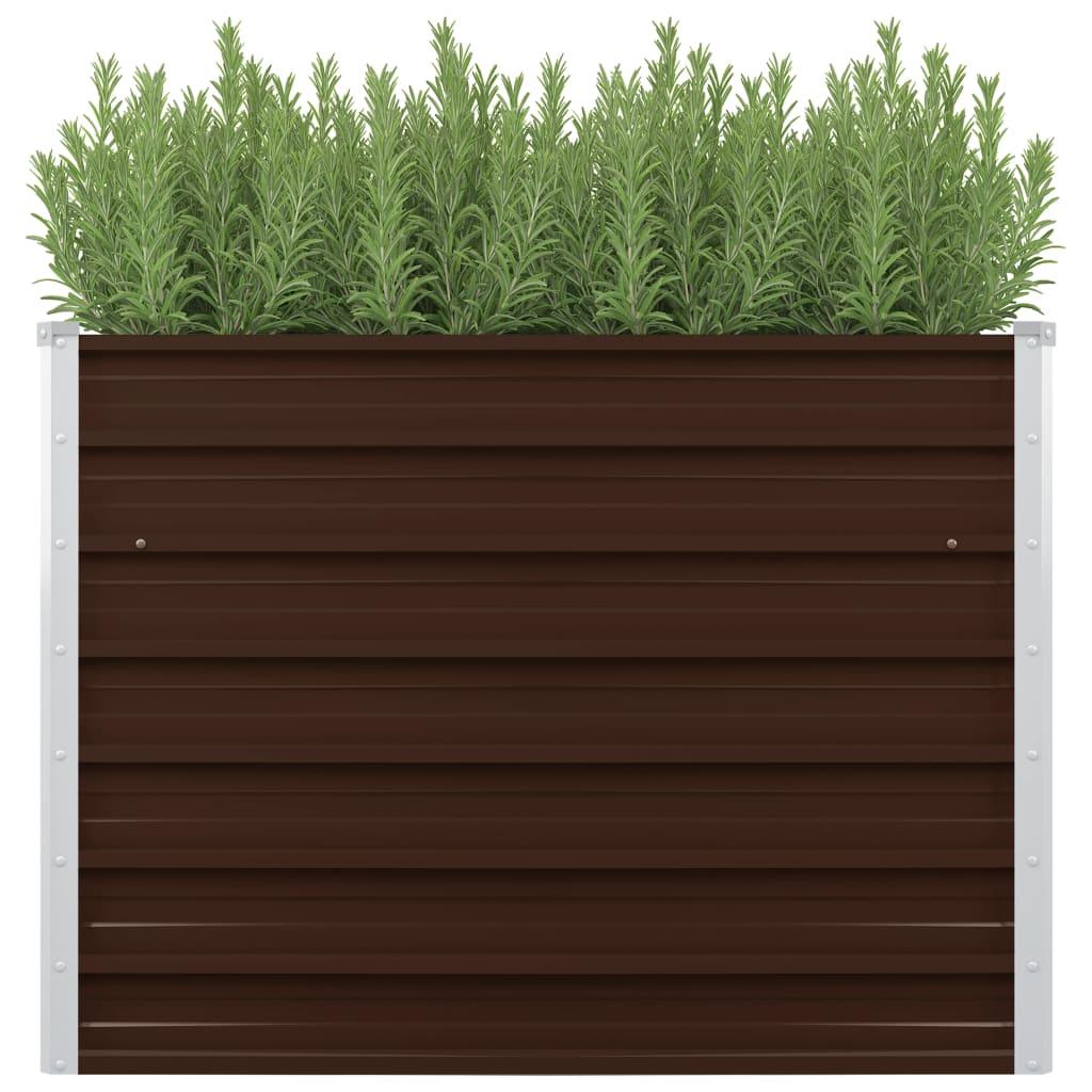 Raised Garden Bed Brown 39.4"x39.4"x30.3" Galvanized Steel at Set Shop and Smile