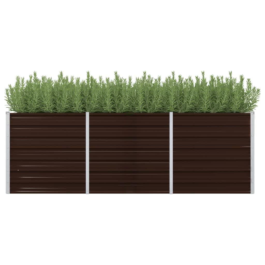 Garden Raised Bed Brown 94.5"x31.5"x30.3" Galvanized Steel at Set Shop and Smile