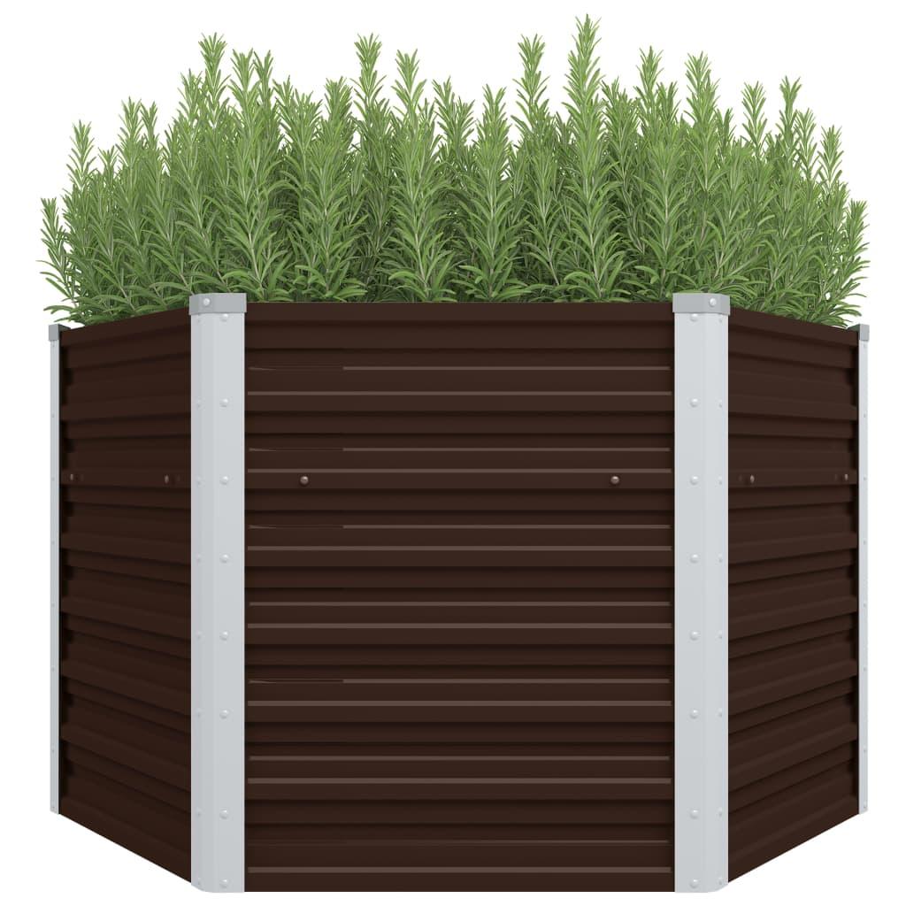 Garden Raised Bed Brown 50.8"x50.8"x30.3" Galvanized Steel at Set Shop and Smile