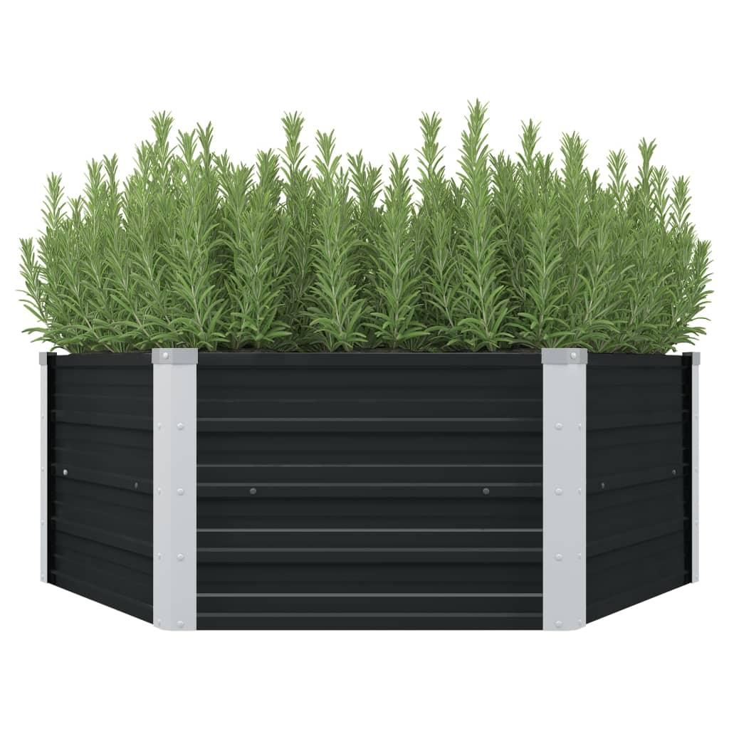 Raised Garden Bed Anthracite 50.8"x50.8"x17.7" Galvanized Steel at Set Shop and Smile