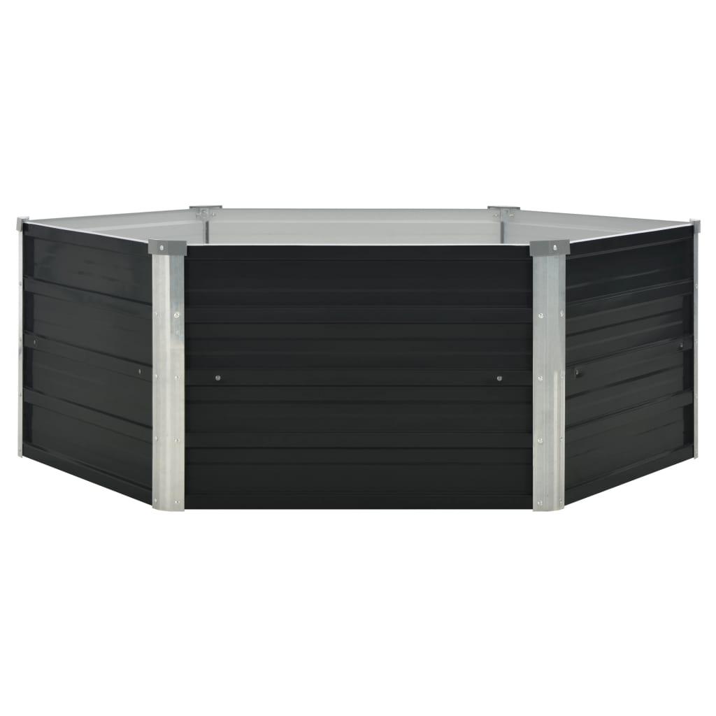 Raised Garden Bed Anthracite 50.8"x50.8"x17.7" Galvanized Steel at Set Shop and Smile