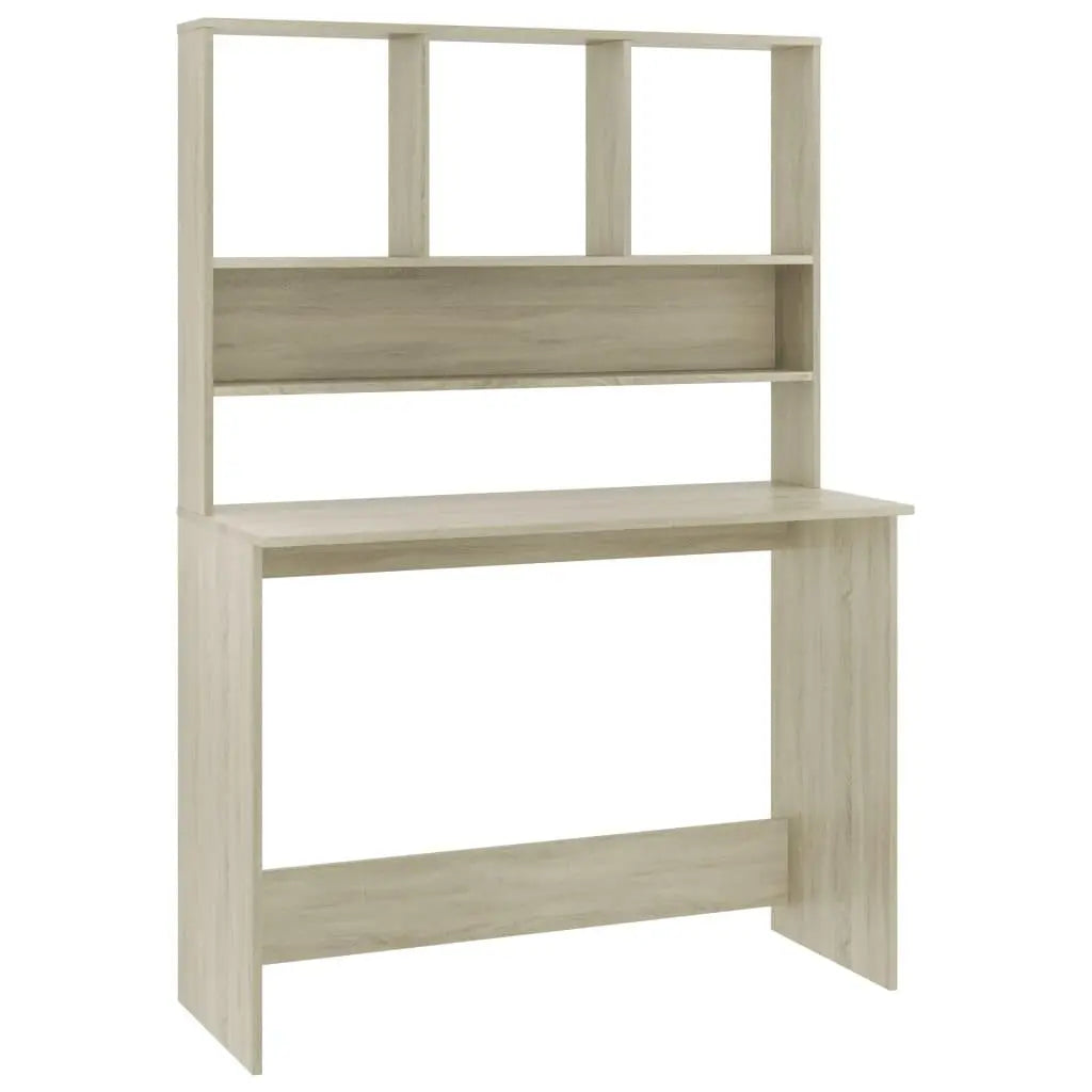 Desk with Shelves Sonoma Oak 43.3"x17.7"x61.8" Engineered Wood at Set Shop and Smile