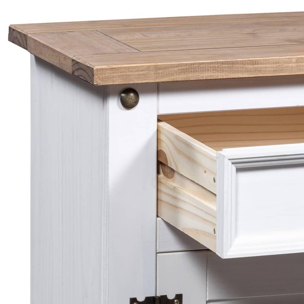 Bedside Cabinet Mexican Pine Corona Range White 20.9"x15.4"x26.4" at Set Shop and Smile