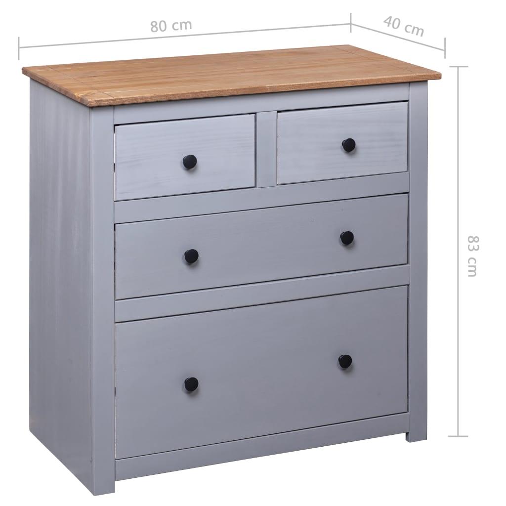 Sideboard Gray 31.5"x15.7"x32.7" Pinewood Panama Range at Set Shop and Smile