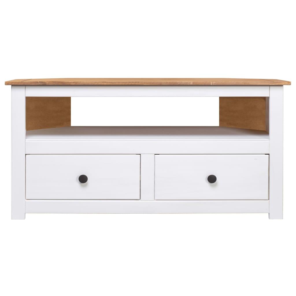 Corner TV Cabinet White 36.6"x19.3"x19.3" Solid Pine Panama Range at Set Shop and Smile