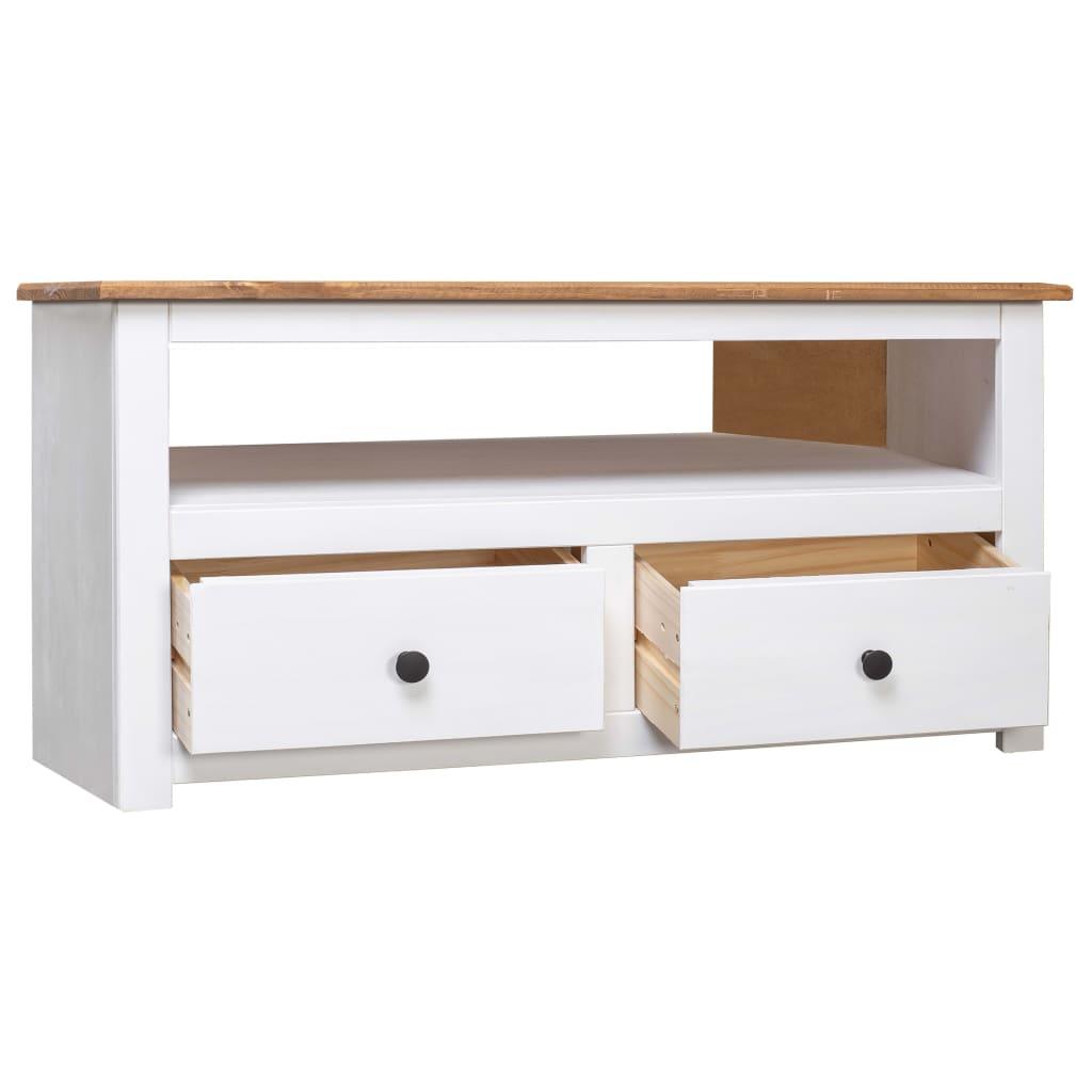 Corner TV Cabinet White 36.6"x19.3"x19.3" Solid Pine Panama Range at Set Shop and Smile