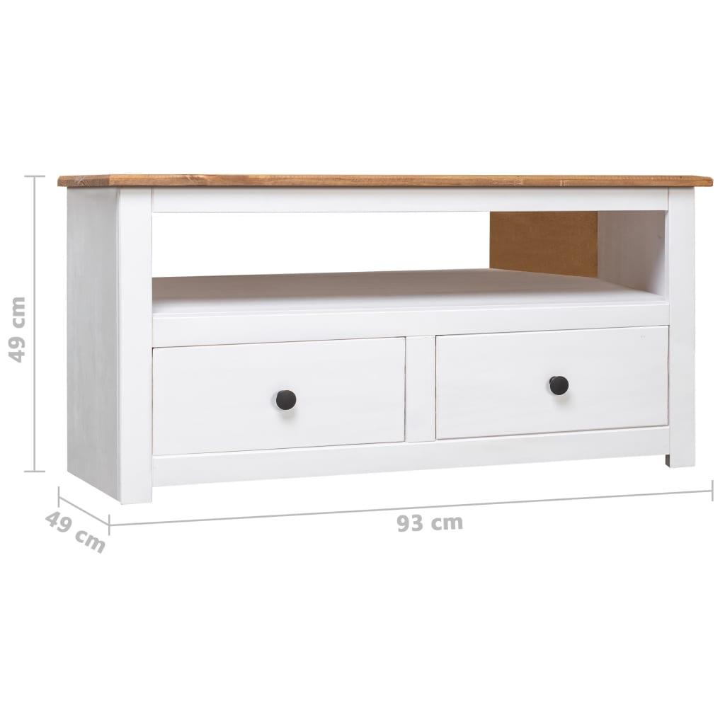 Corner TV Cabinet White 36.6"x19.3"x19.3" Solid Pine Panama Range at Set Shop and Smile