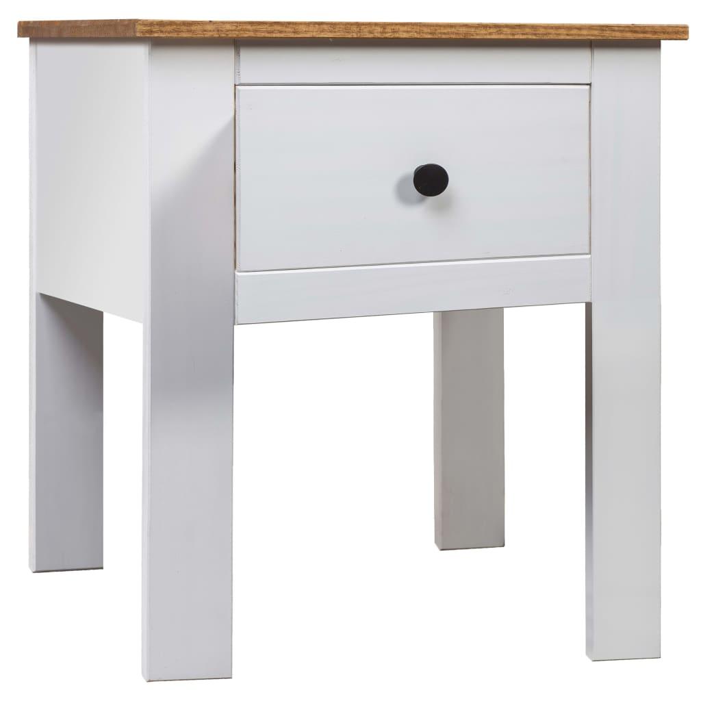 Bedside Cabinet White 18.1"x15.7"x22.4" Pine Panama Range at Set Shop and Smile