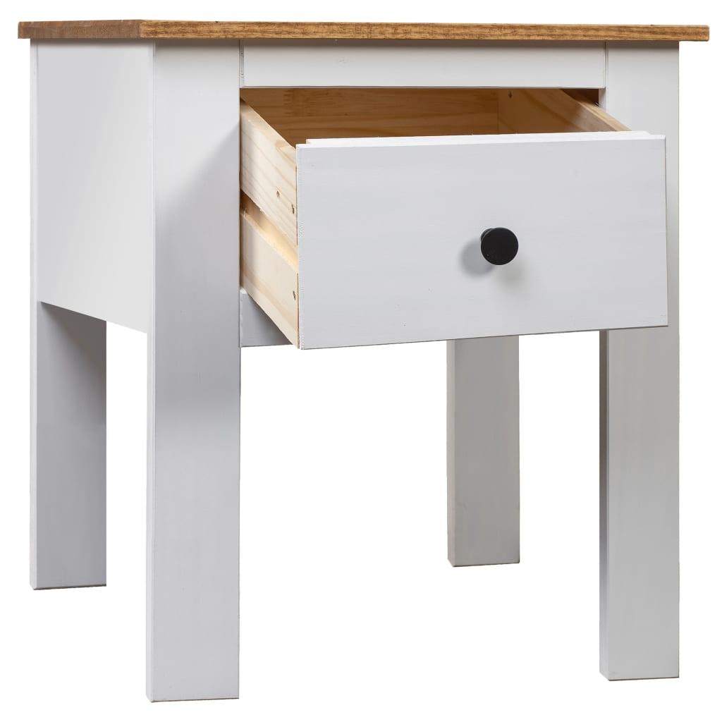 Bedside Cabinet White 18.1"x15.7"x22.4" Pine Panama Range at Set Shop and Smile