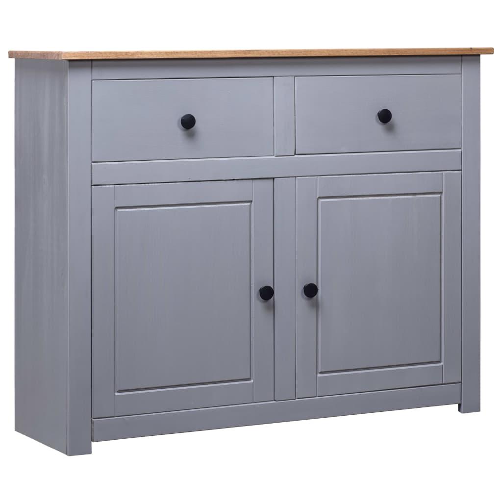 Sideboard Gray 36.6"x15.7"x31.5" Solid Pinewood Panama Range at Set Shop and Smile