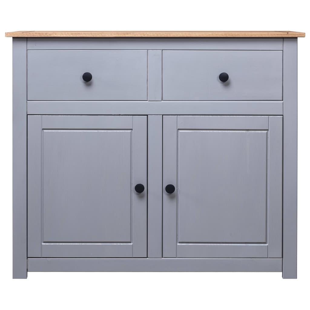 Sideboard Gray 36.6"x15.7"x31.5" Solid Pinewood Panama Range at Set Shop and Smile