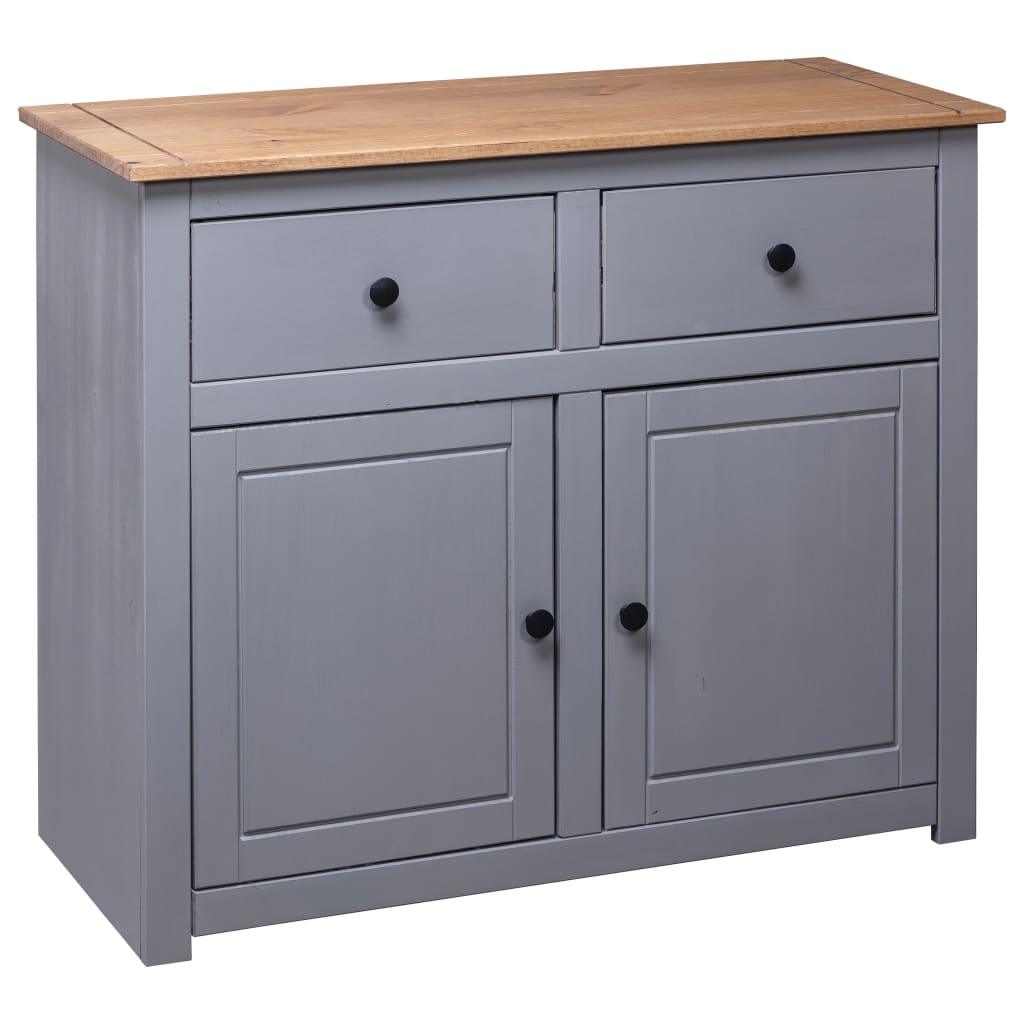 Sideboard Gray 36.6"x15.7"x31.5" Solid Pinewood Panama Range at Set Shop and Smile
