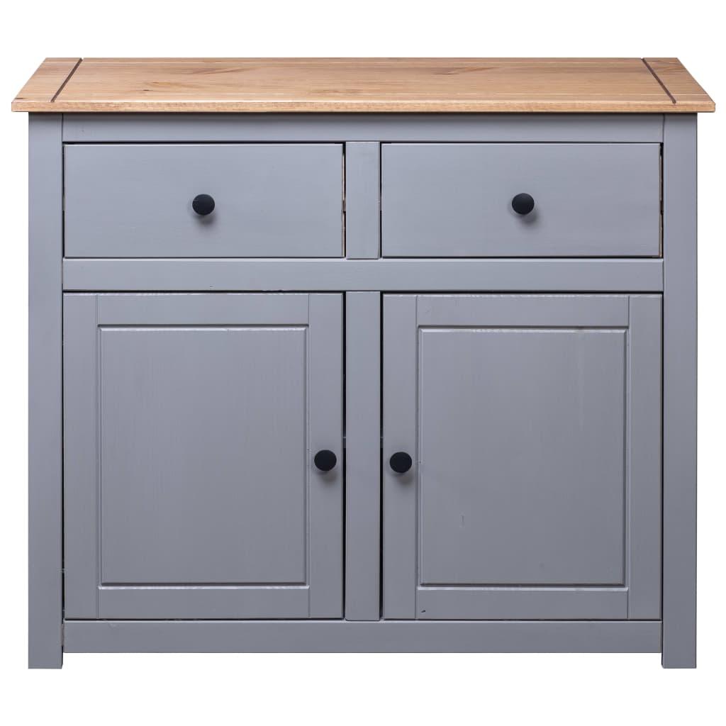 Sideboard Gray 36.6"x15.7"x31.5" Solid Pinewood Panama Range at Set Shop and Smile