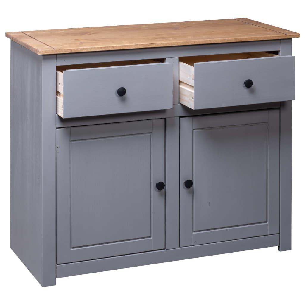 Sideboard Gray 36.6"x15.7"x31.5" Solid Pinewood Panama Range at Set Shop and Smile