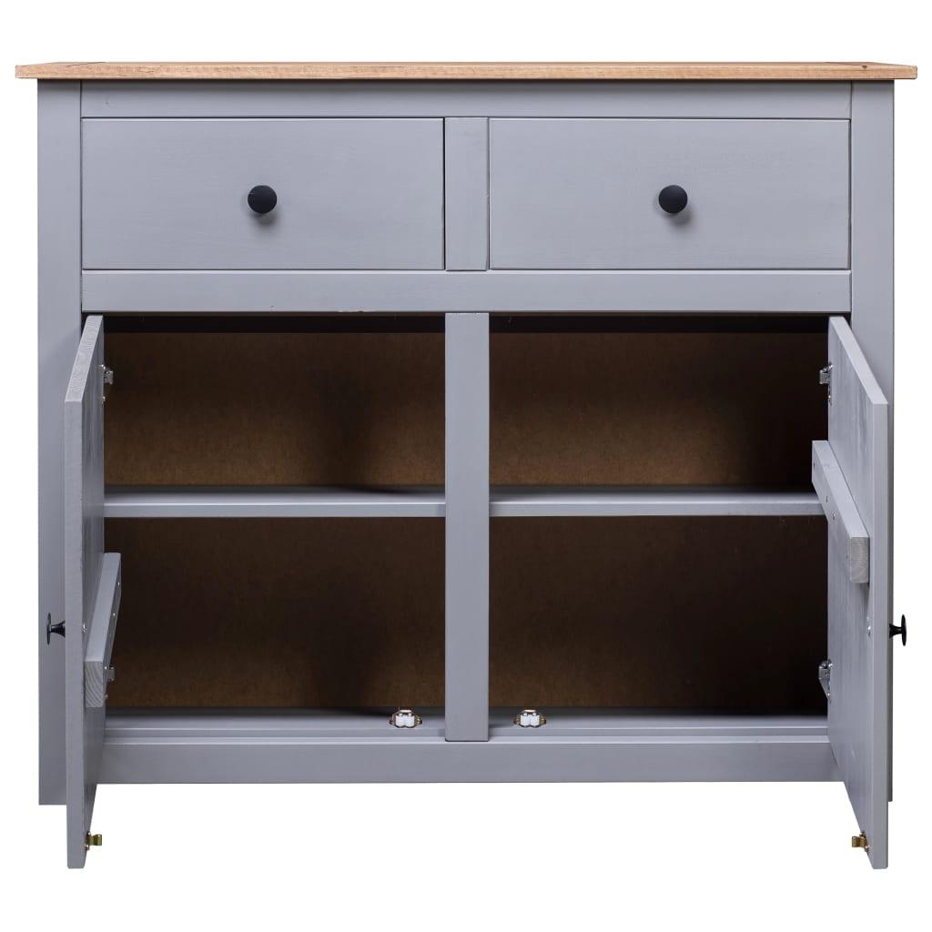 Sideboard Gray 36.6"x15.7"x31.5" Solid Pinewood Panama Range at Set Shop and Smile