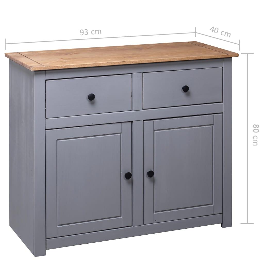 Sideboard Gray 36.6"x15.7"x31.5" Solid Pinewood Panama Range at Set Shop and Smile