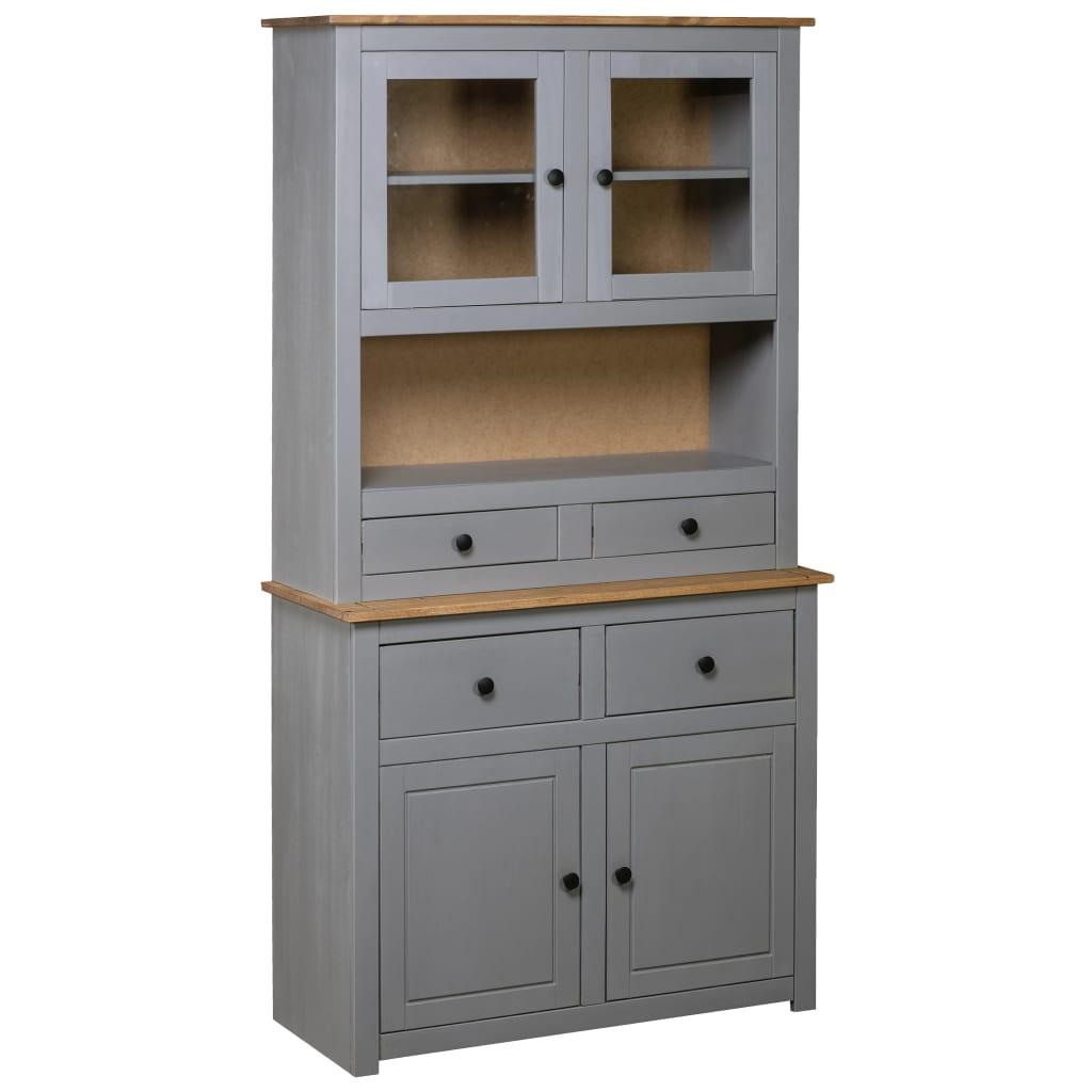 Highboard Gray 36.6"x15.9"x70.9" Solid Pine Panama Range at Set Shop and Smile