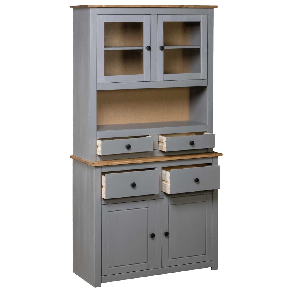 Highboard Gray 36.6"x15.9"x70.9" Solid Pine Panama Range at Set Shop and Smile