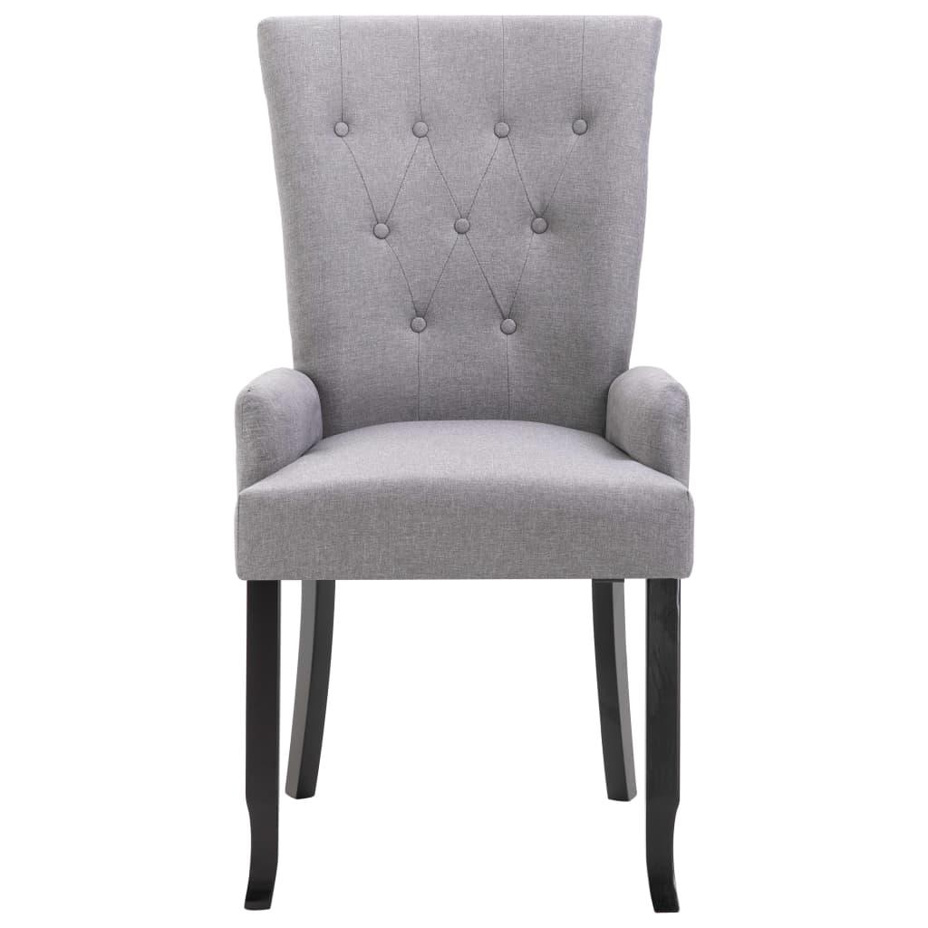 Dining Chairs with Armrests 2 pcs Light Gray Fabric at Set Shop and Smile
