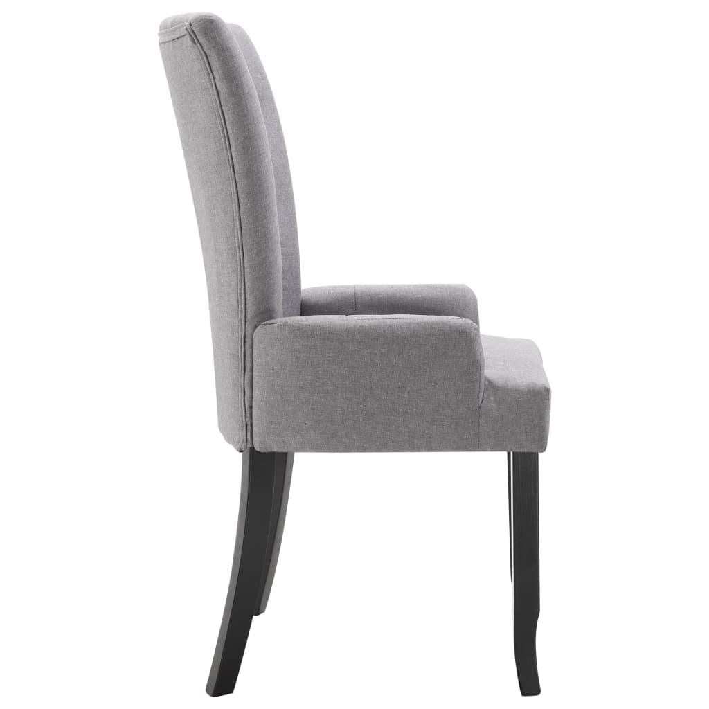 Dining Chairs with Armrests 2 pcs Light Gray Fabric at Set Shop and Smile