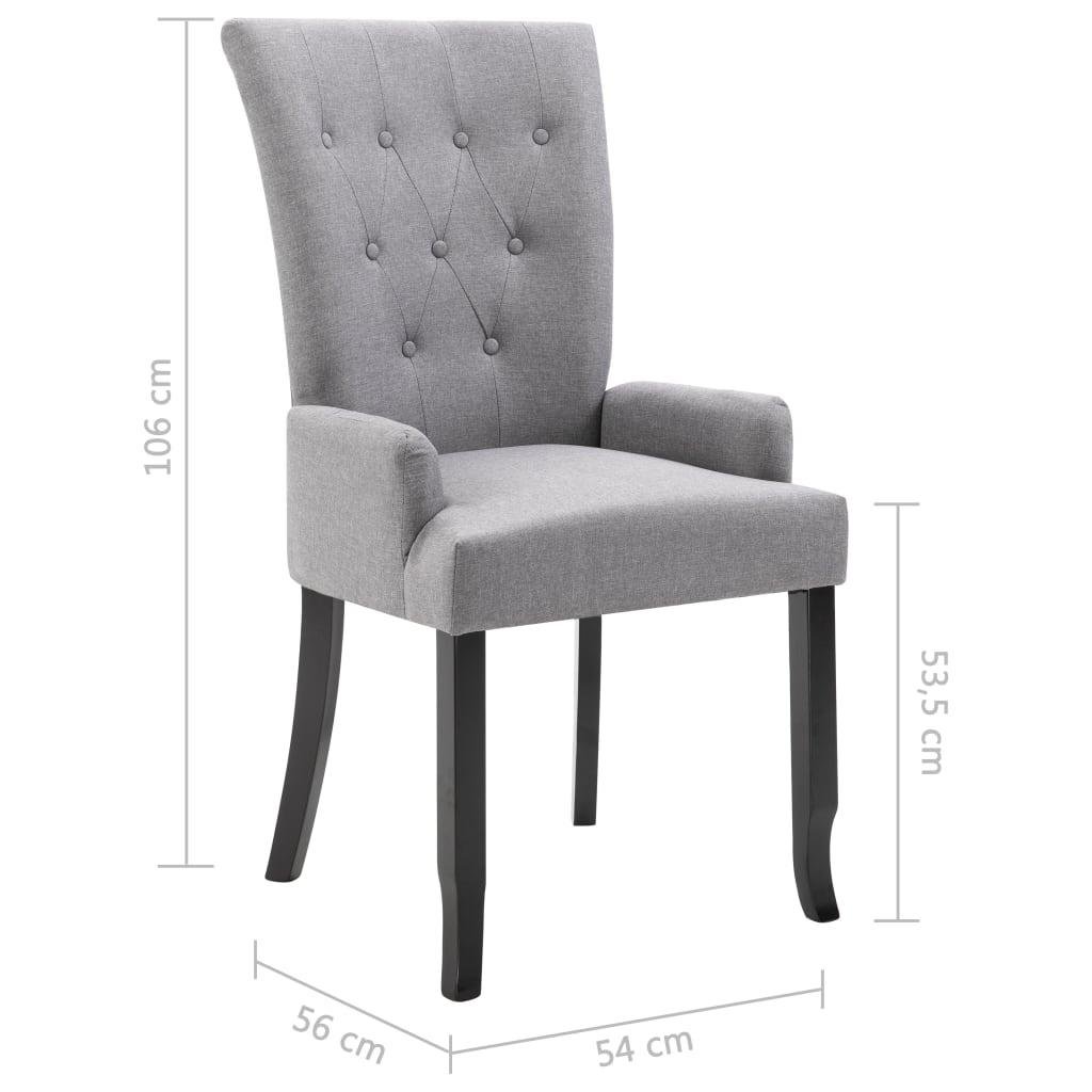 Dining Chairs with Armrests 2 pcs Light Gray Fabric at Set Shop and Smile
