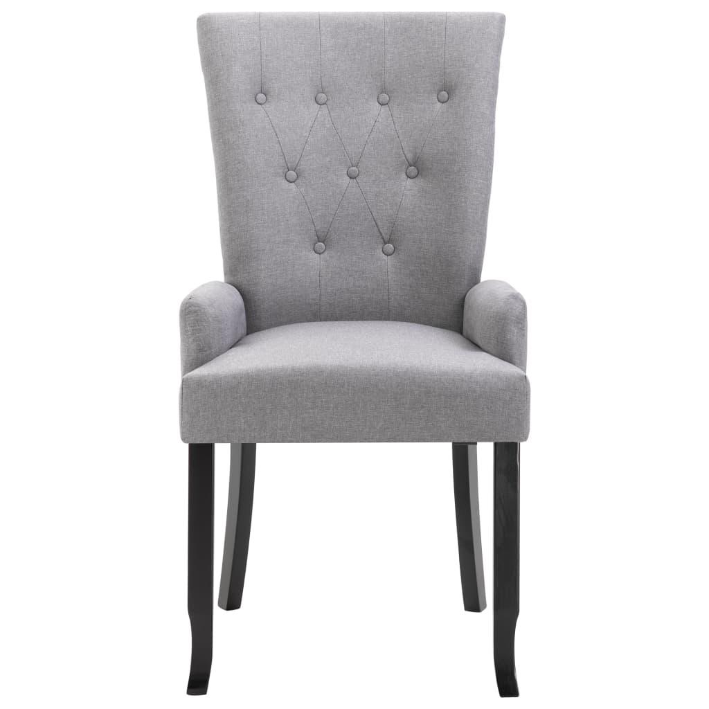 Dining Chairs with Armrests 4 pcs Light Gray Fabric at Set Shop and Smile