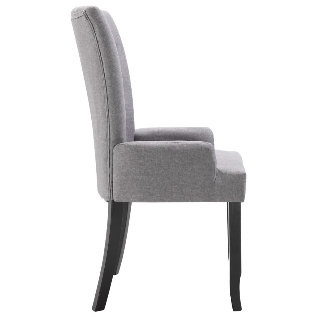 Dining Chairs with Armrests 4 pcs Light Gray Fabric at Set Shop and Smile