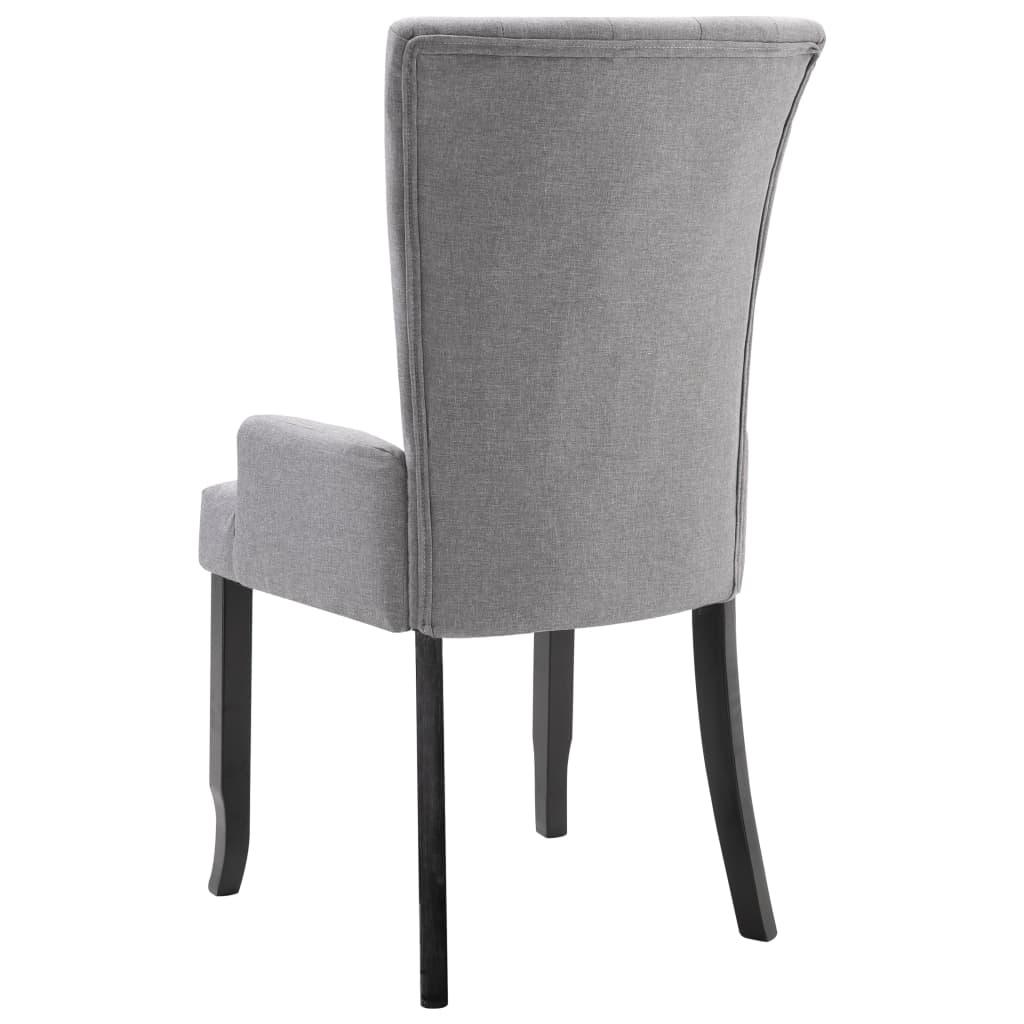 Dining Chairs with Armrests 4 pcs Light Gray Fabric at Set Shop and Smile