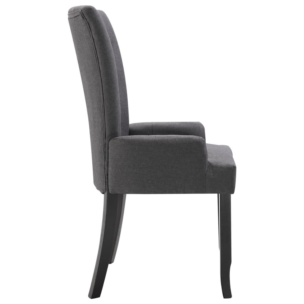 Dining Chairs with Armrests 2 pcs Dark Gray Fabric at Set Shop and Smile