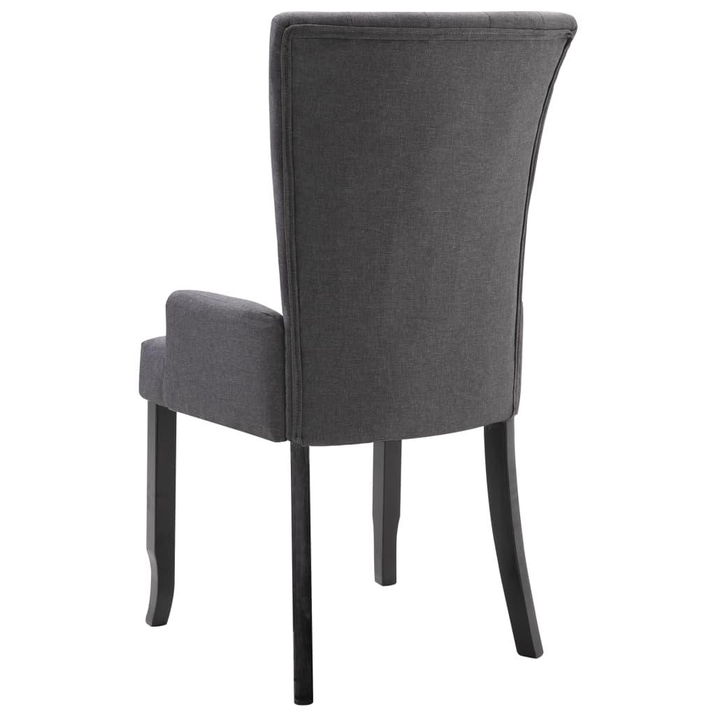Dining Chairs with Armrests 4 pcs Dark Gray Fabric at Set Shop and Smile
