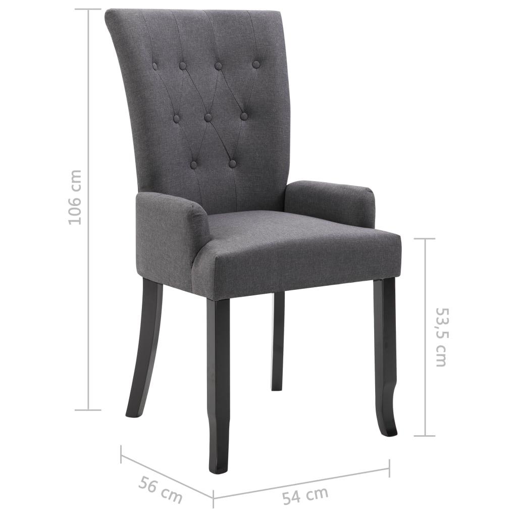 Dining Chairs with Armrests 4 pcs Dark Gray Fabric at Set Shop and Smile
