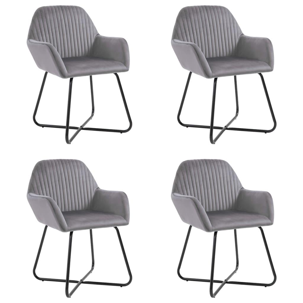 Dining Chairs 4 pcs Gray Velvet at Set Shop and Smile