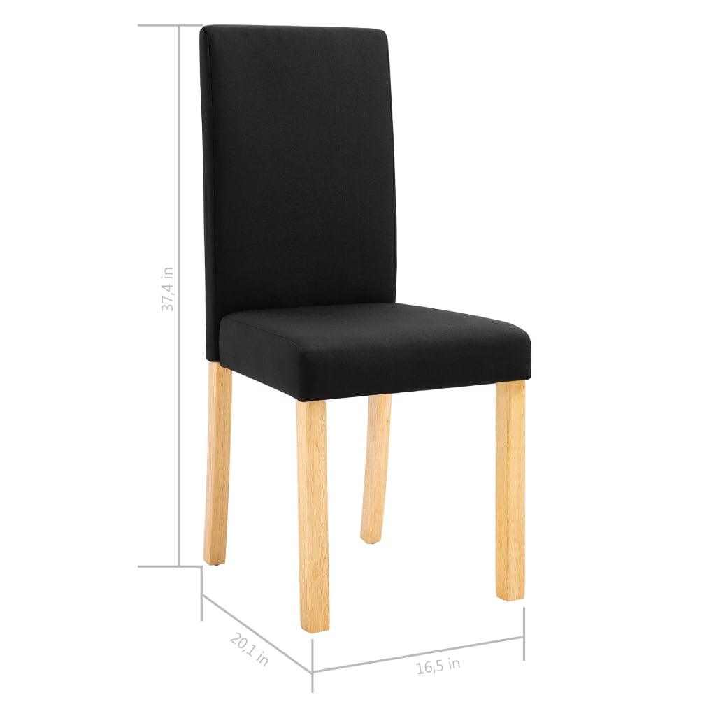 Dining Chairs 6 pcs Black Fabric at Set Shop and Smile