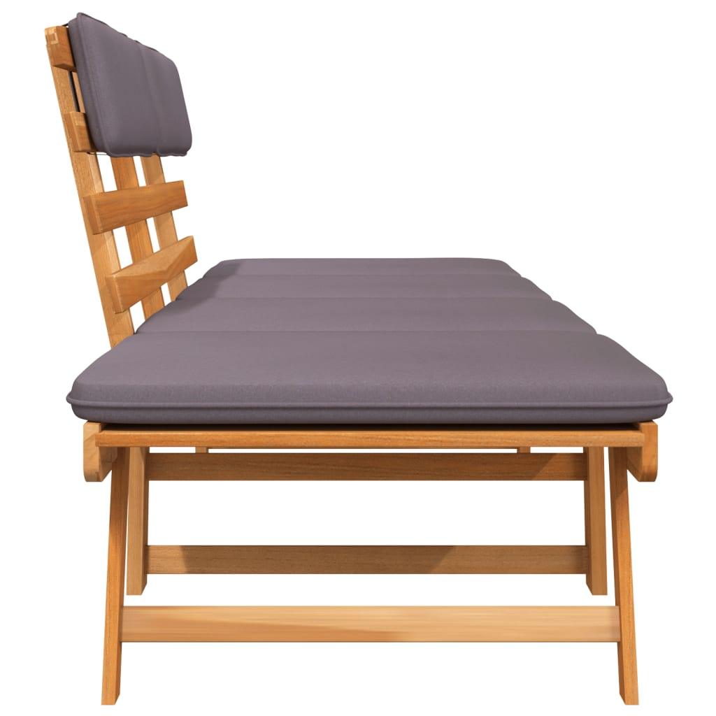 2-in-1 Patio Daybed with Cushion 74.8" Solid Acacia Wood at Set Shop and Smile