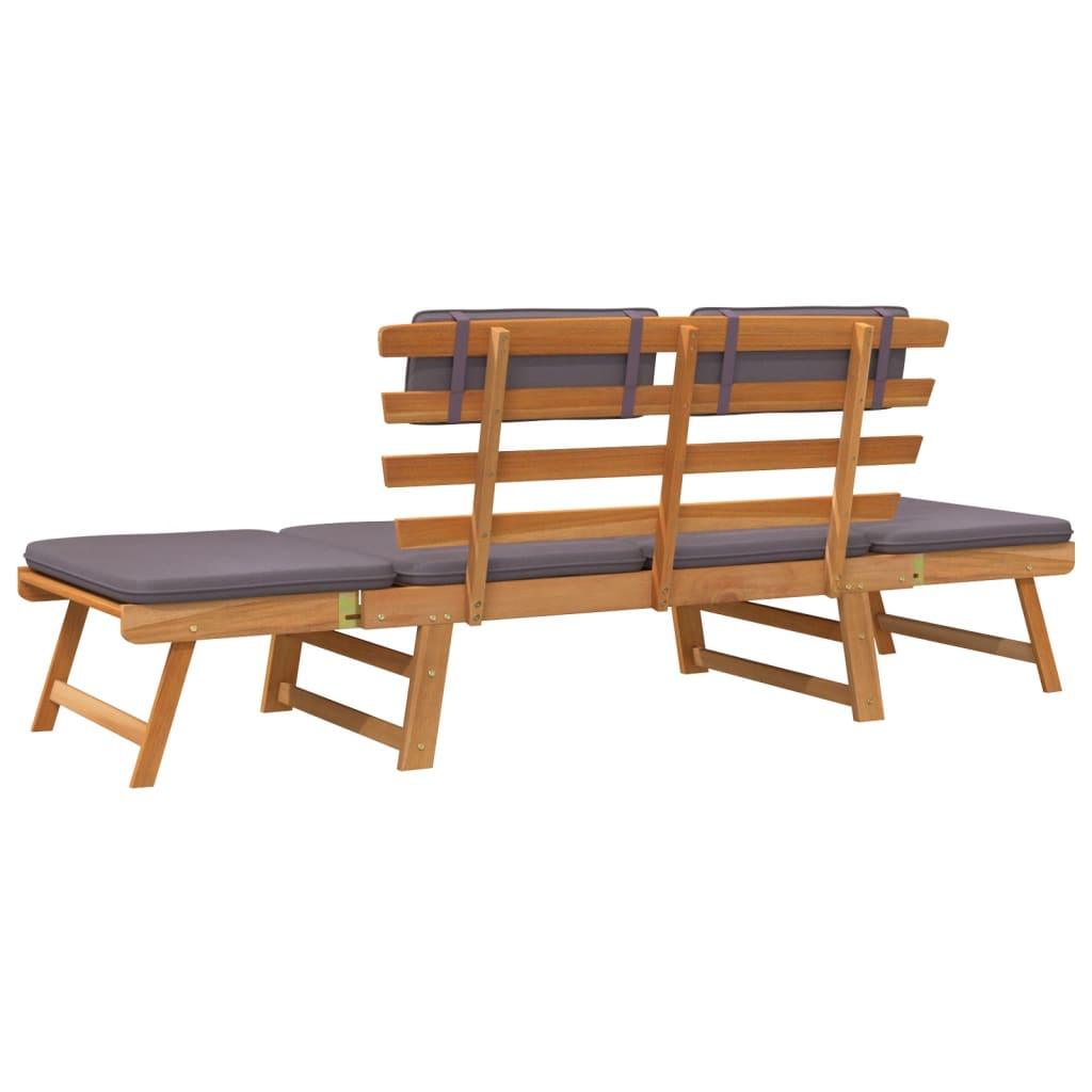 2-in-1 Patio Daybed with Cushion 74.8" Solid Acacia Wood at Set Shop and Smile
