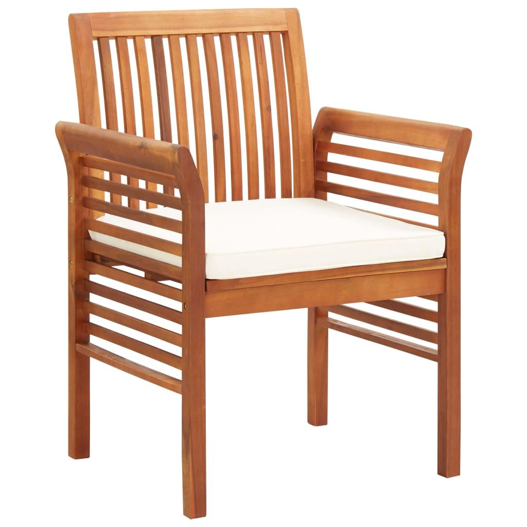 Patio Dining Chair with Cushion Solid Acacia Wood at Set Shop and Smile