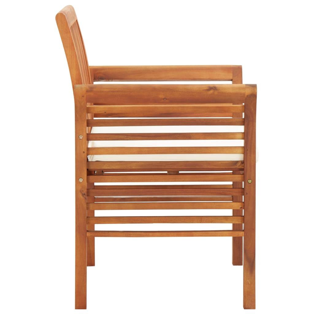 Patio Dining Chair with Cushion Solid Acacia Wood at Set Shop and Smile